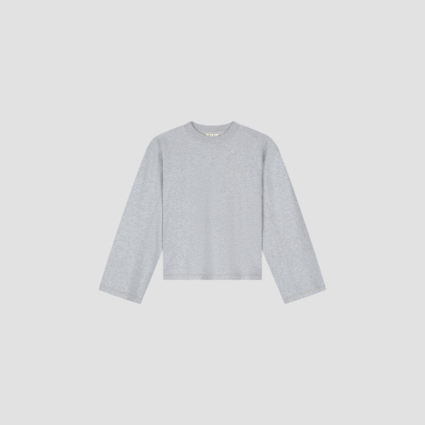 Olaf Hussein Contrast Retro Logo Crewneck Heather Grey