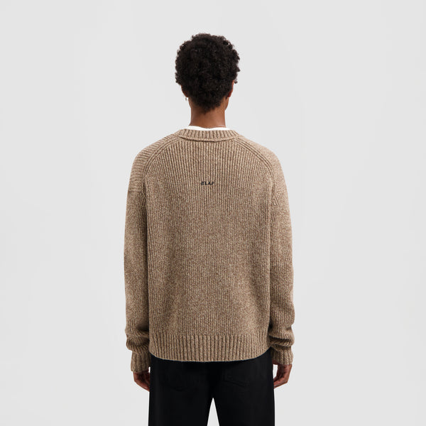 Olaf Hussein Essential Melange Knitted Crewneck Foxtrot