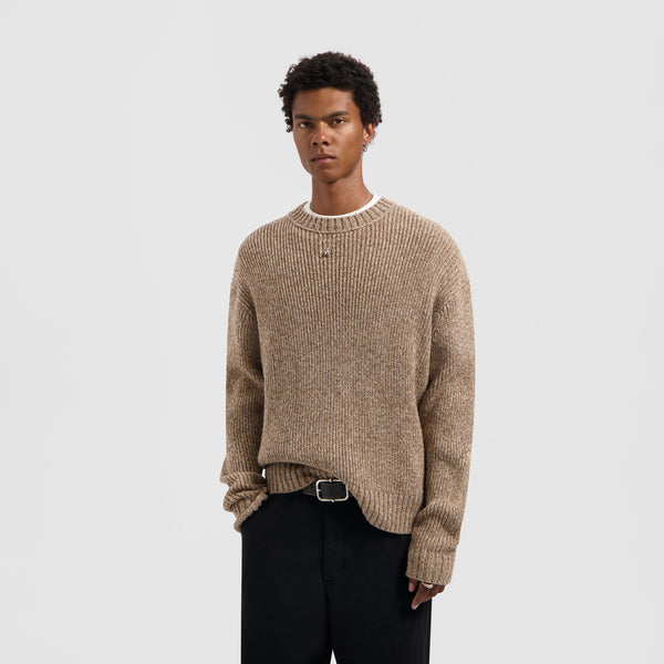 olaf hussein Essential Melange Knitted Crewneck Foxtrot