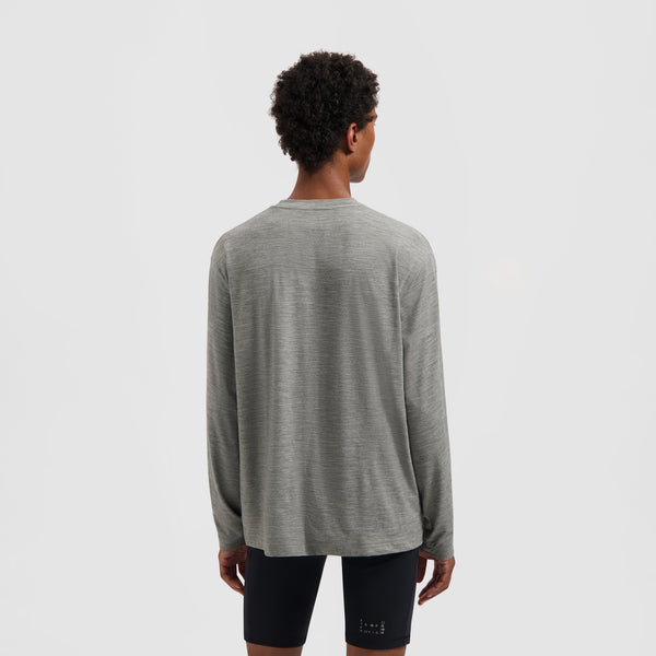 Olaf Hussein 10 Year Boxy LS Tee Charcoal
