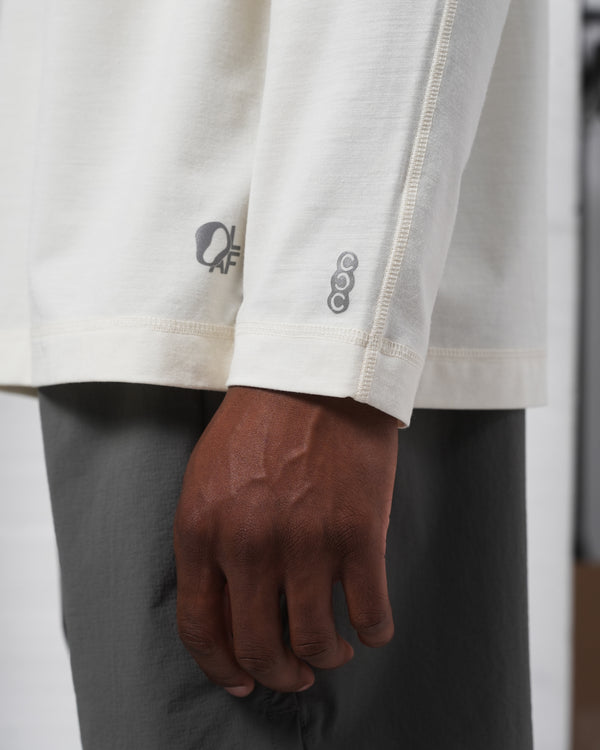 Olaf Hussein 10 Year Boxy LS Tee White