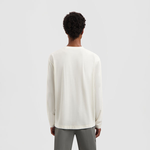 Olaf Hussein 10 Year Boxy LS Tee White