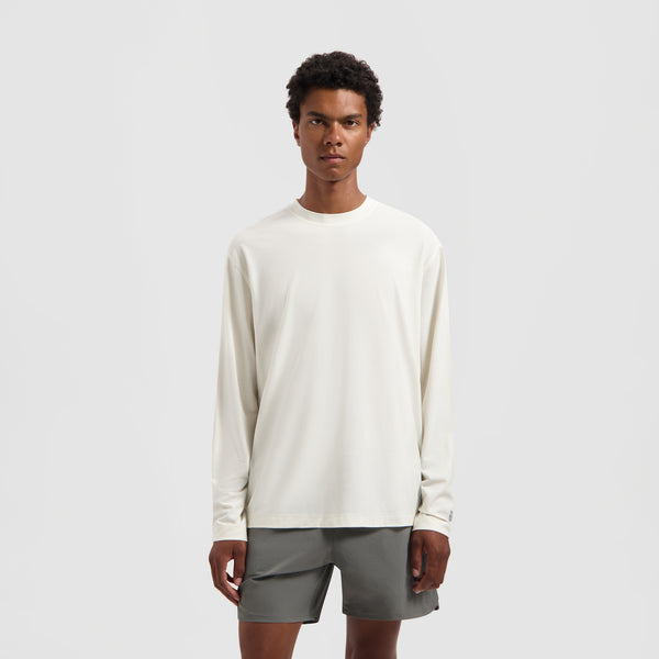 olaf hussein 10 Year Boxy LS Tee White