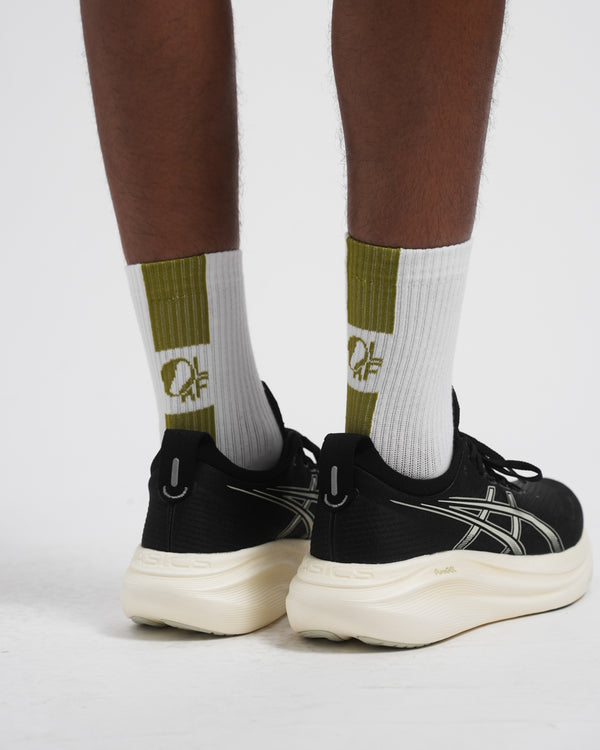 olaf hussein 10 Year Socks Optical White / Willow