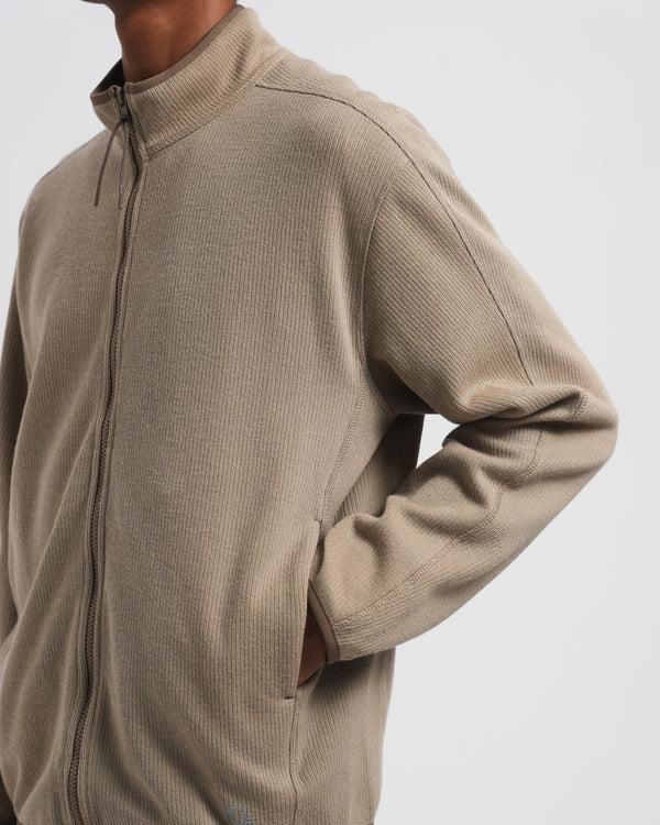 Olaf Hussein 10 Year Textured Zip Mock Greige