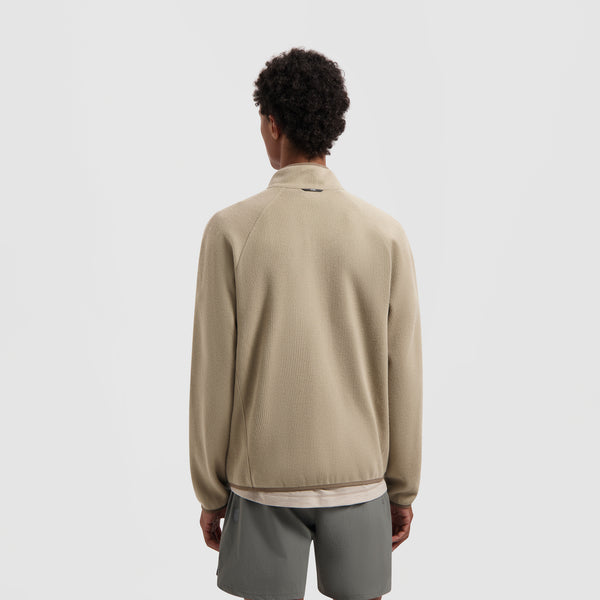 Olaf Hussein 10 Year Textured Zip Mock Greige
