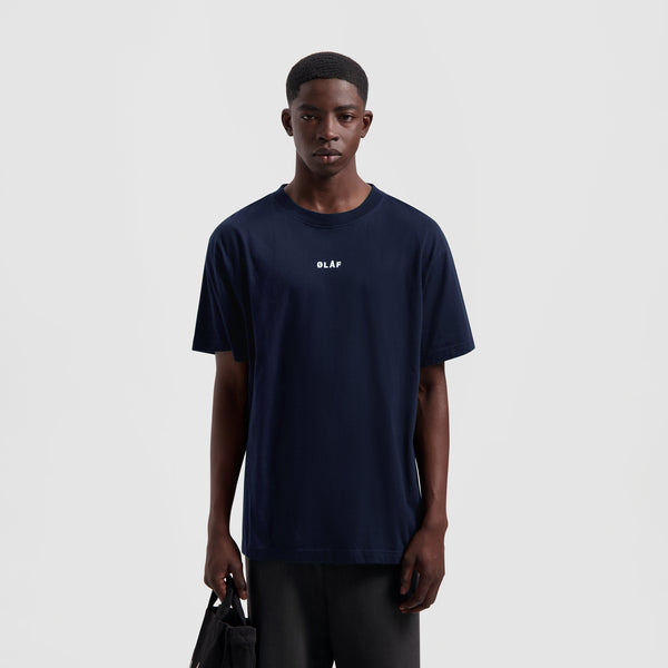 olaf hussein Block Tee Navy