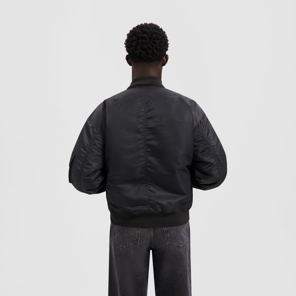 Olaf Hussein Bomber Jacket Charcoal