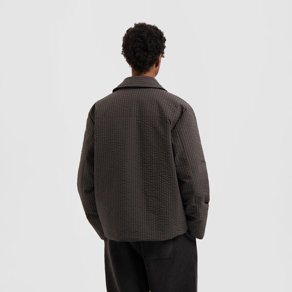 Olaf Hussein Checked Padded Coach Jacket Hot Fudge