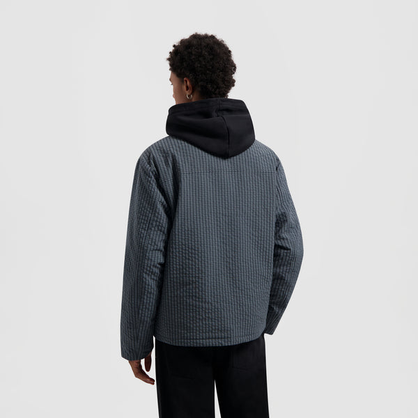 Olaf Hussein Checked Padded Coach Jacket Navy