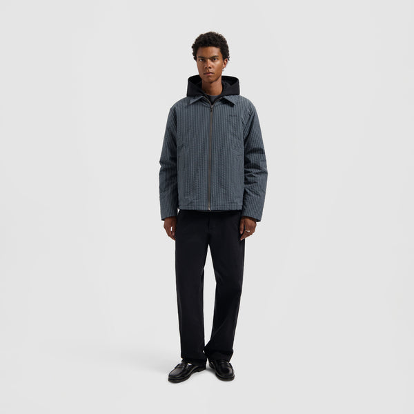 Olaf Hussein Checked Padded Coach Jacket Navy