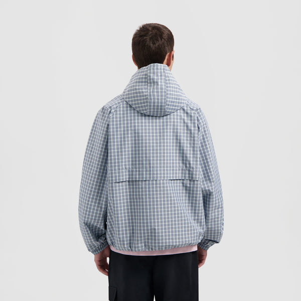 Olaf Hussein Checked Windbreaker Blue