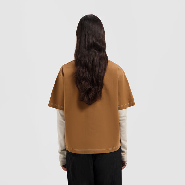 Olaf Hussein Contrast Retro Logo Boxy Tee Foxtrot