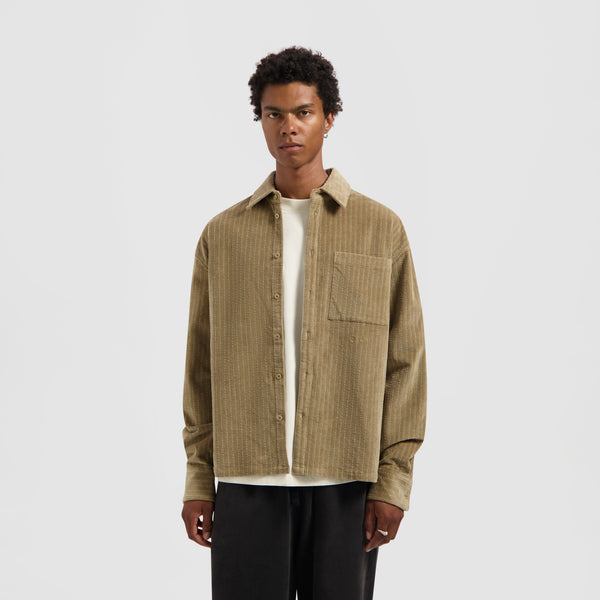 olaf hussein Corduroy Boxy Shirt Foxtrot