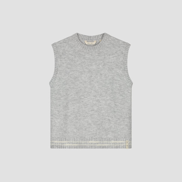 Olaf Hussein Crafted Detail Knit Vest Heather Grey