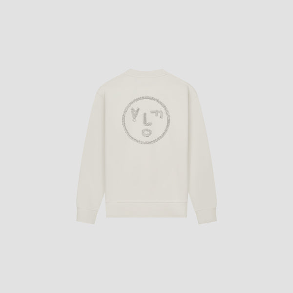 Olaf Hussein Crafted Face Crewneck Off-White