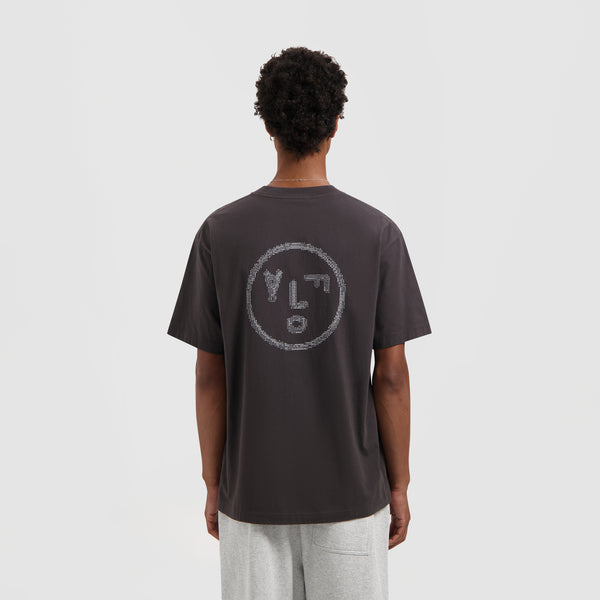 olaf hussein Crafted Face Tee Charcoal