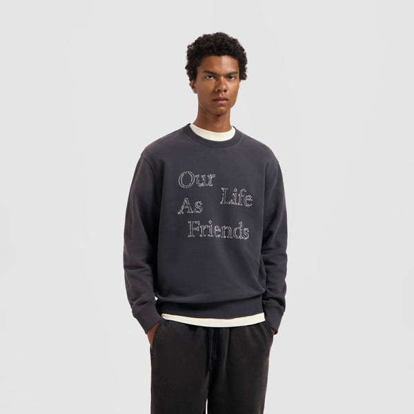 olaf hussein Crafted Friends Crewneck Charcoal