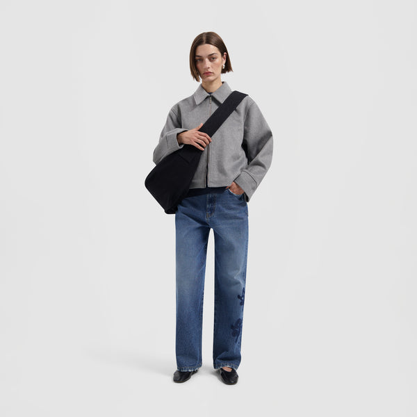 Olaf Hussein Cropped Jacket Heather Grey