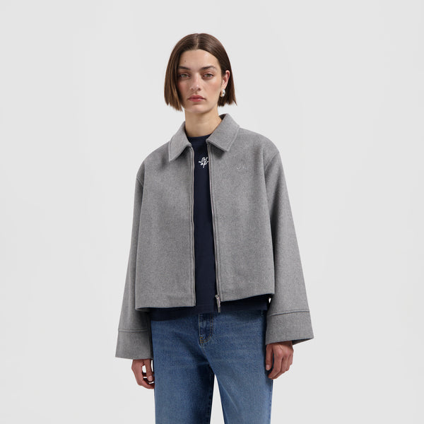 olaf hussein Cropped Jacket Heather Grey