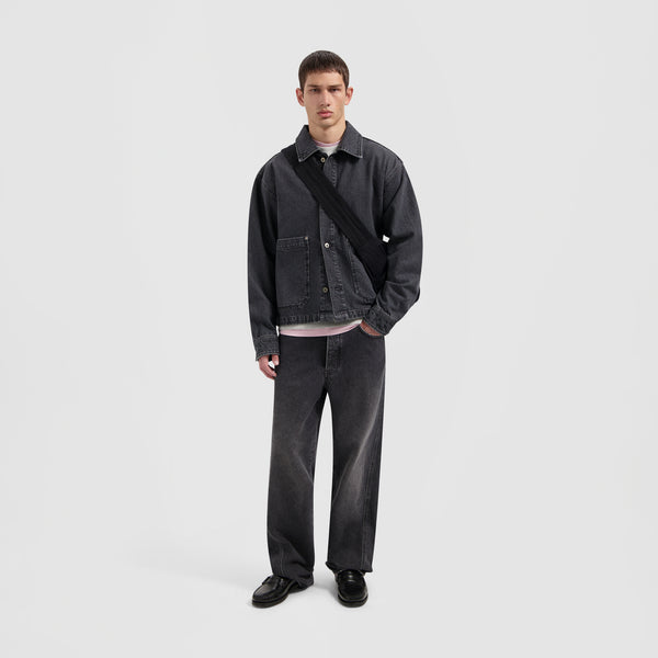 Olaf Hussein Denim Boxy Jacket Washed Charcoal