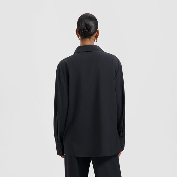 Olaf Hussein Drapy Asymetric Shirt Charcoal