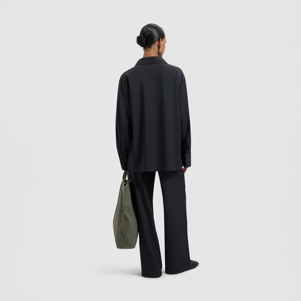 Olaf Hussein Drapy Asymetric Shirt Charcoal