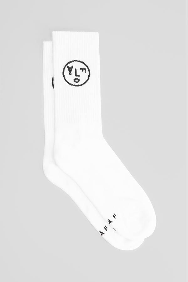 olaf hussein Face Socks White
