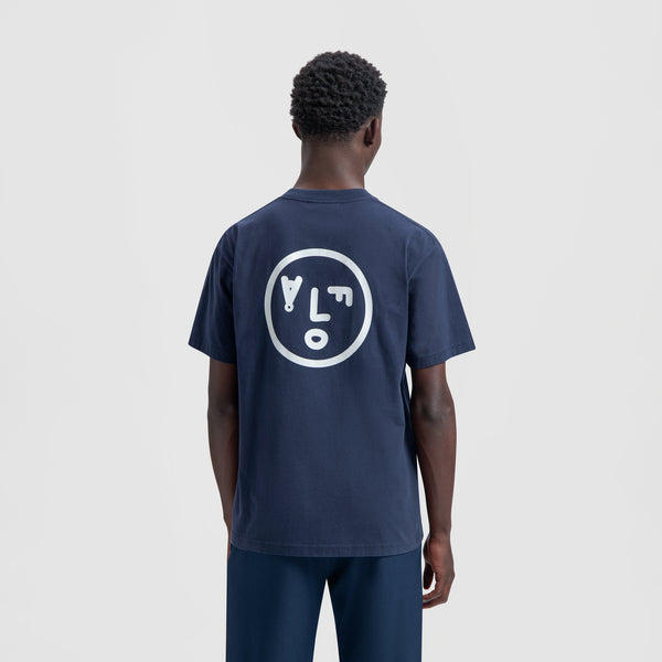 olaf hussein Face Tee Navy
