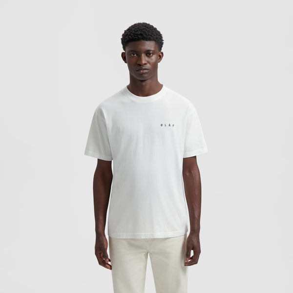 Olaf Hussein Face Tee Optical White