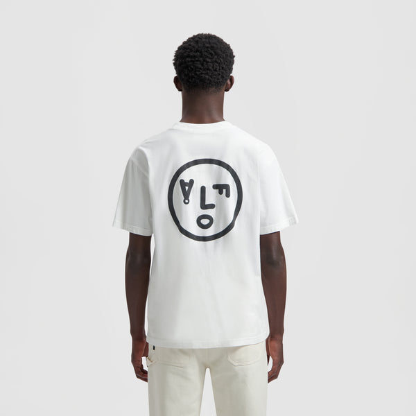 olaf hussein Face Tee Optical White