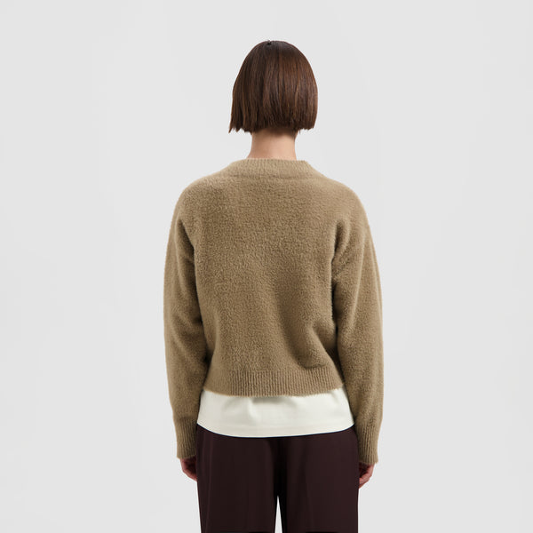 Olaf Hussein Fluffy Script Logo Cardigan Starfish