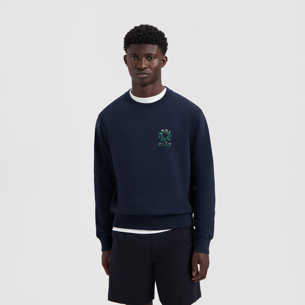 olaf hussein Gradient Sun Crewneck Navy