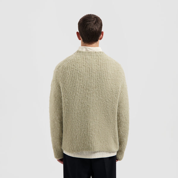 Olaf Hussein Hairy Knitted Crewneck Hemp