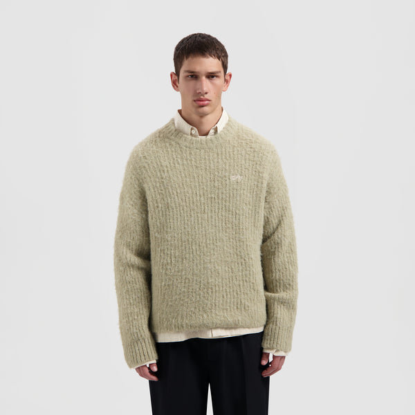 olaf hussein Hairy Knitted Crewneck Hemp