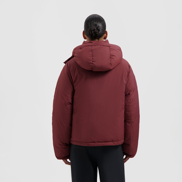 olaf Hussein Hooded Puffer Jacket Rum Raisin