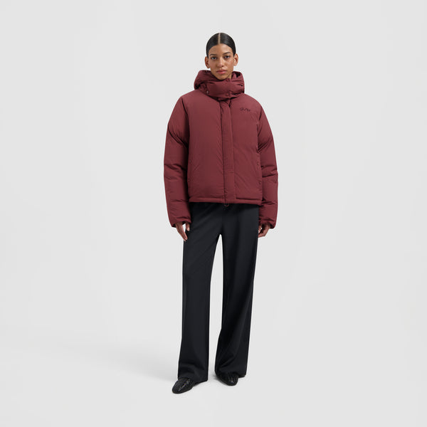 olaf Hussein Hooded Puffer Jacket Rum Raisin