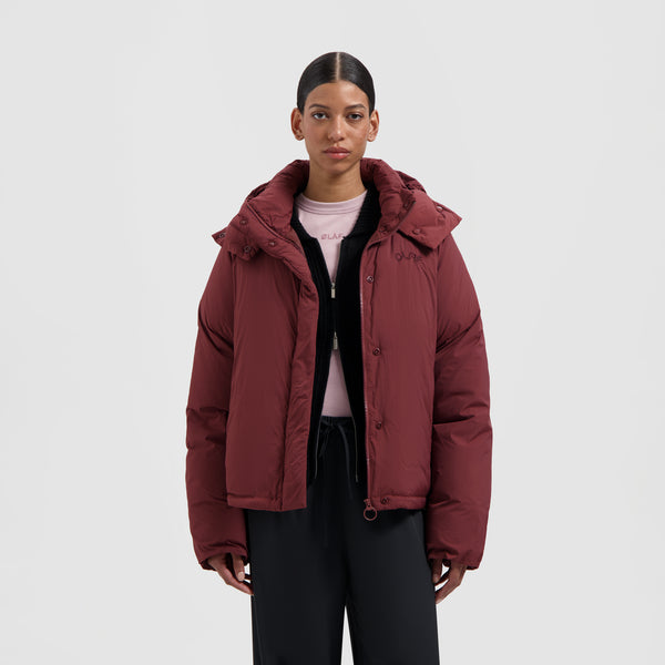 olaf hussein Hooded Puffer Jacket Rum Raisin