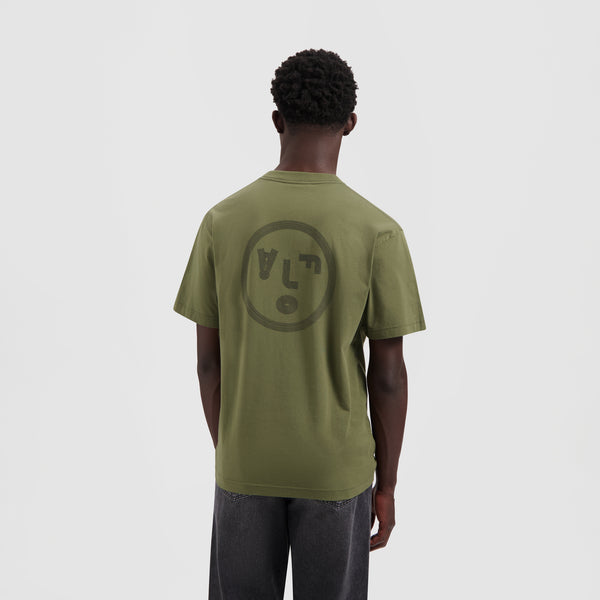 Olaf Hussein Lined Face Tee Olive Night