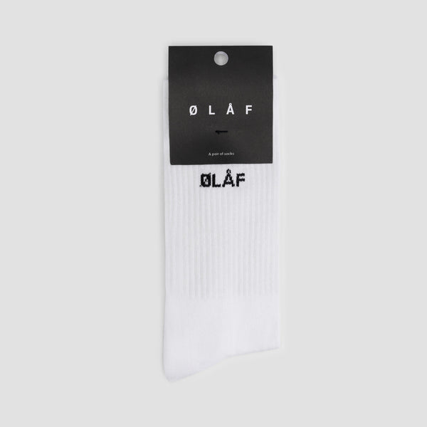 Olaf Hussein Mini Logo Socks White