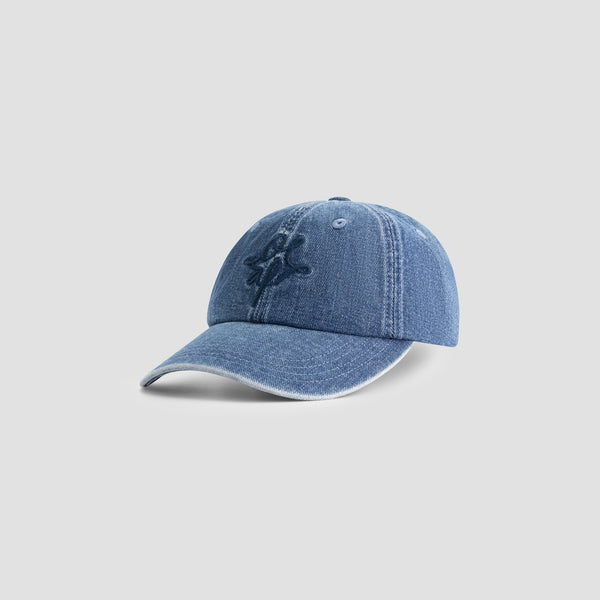 olaf hussein Monogram Denim Cap Washed Indigo