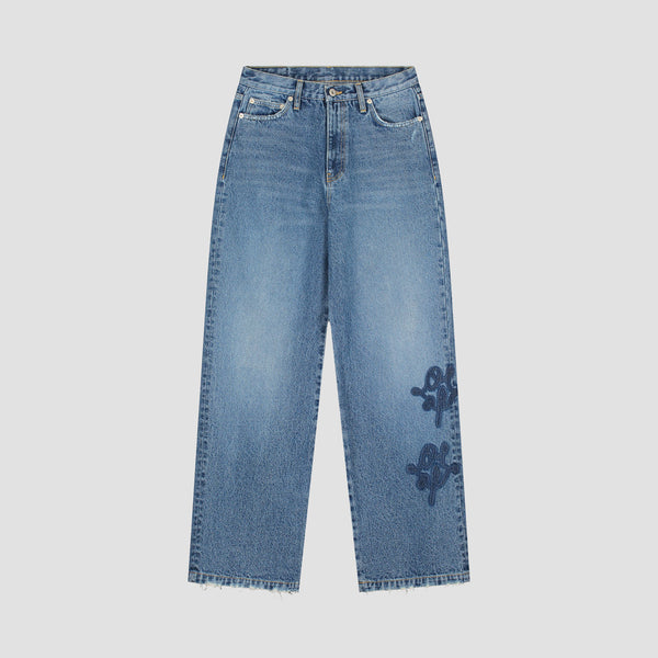 Olaf Hussein Monogram Denim Pant Washed Indigo
