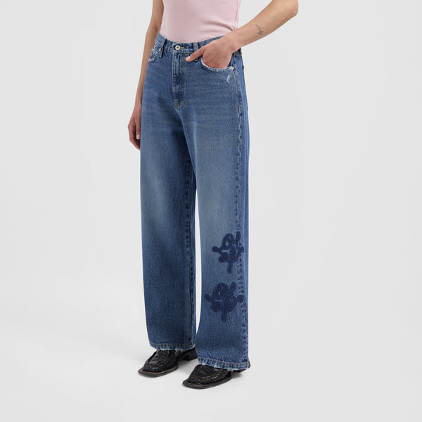 olaf hussein Monogram Denim Pant Washed Indigo