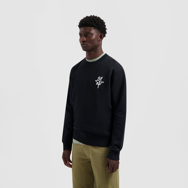 olaf hussein Monogram Graphic Crewneck Black