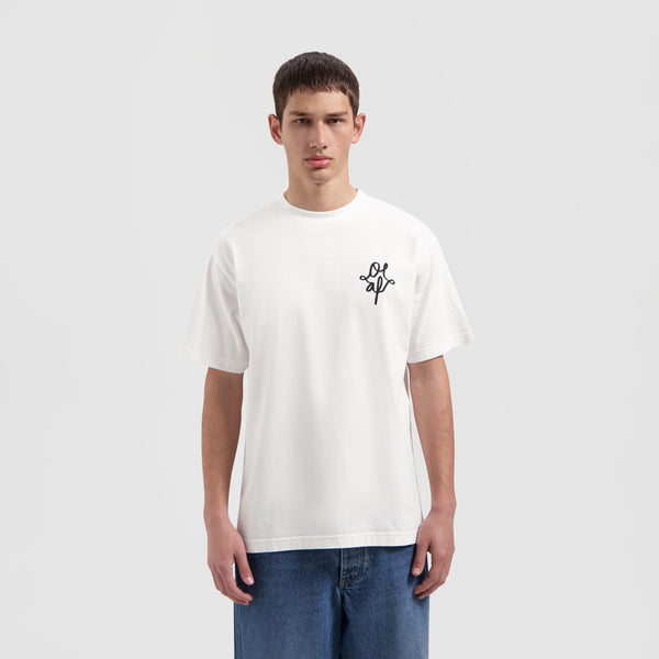 Olaf Hussein Monogram Graphic Tee Optical White