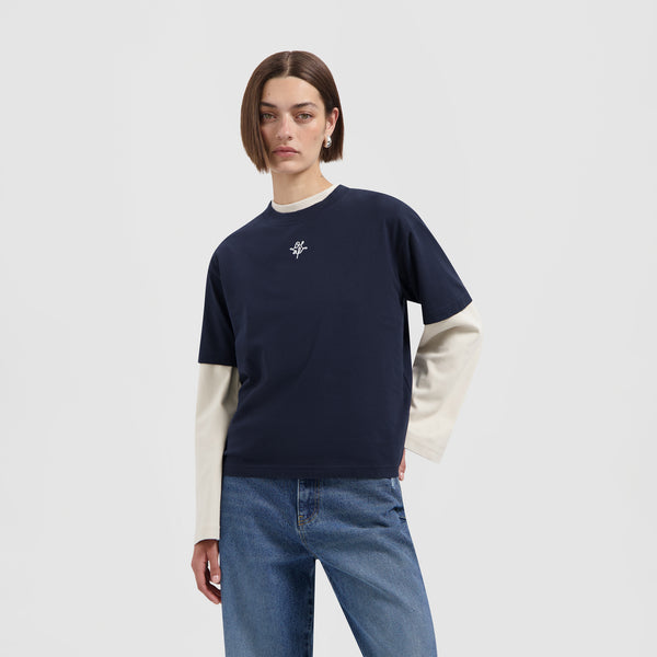 olaf hussein Monogram Regular Tee Navy