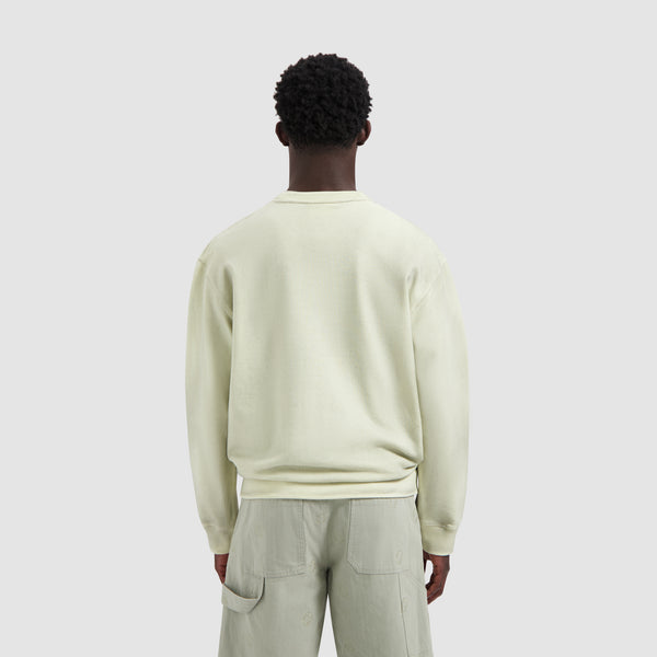 Olaf Hussein Pigment Spray Crewneck Light Sage