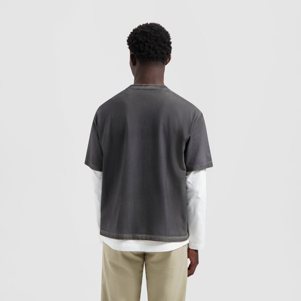 Olaf Hussein Pigment Spray Tee Charcoal
