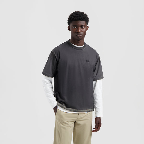 olaf hussein Pigment Spray Tee Charcoal