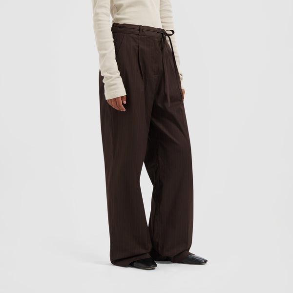 olaf hussein Pinstripe Tailored Trousers Hot Fudge